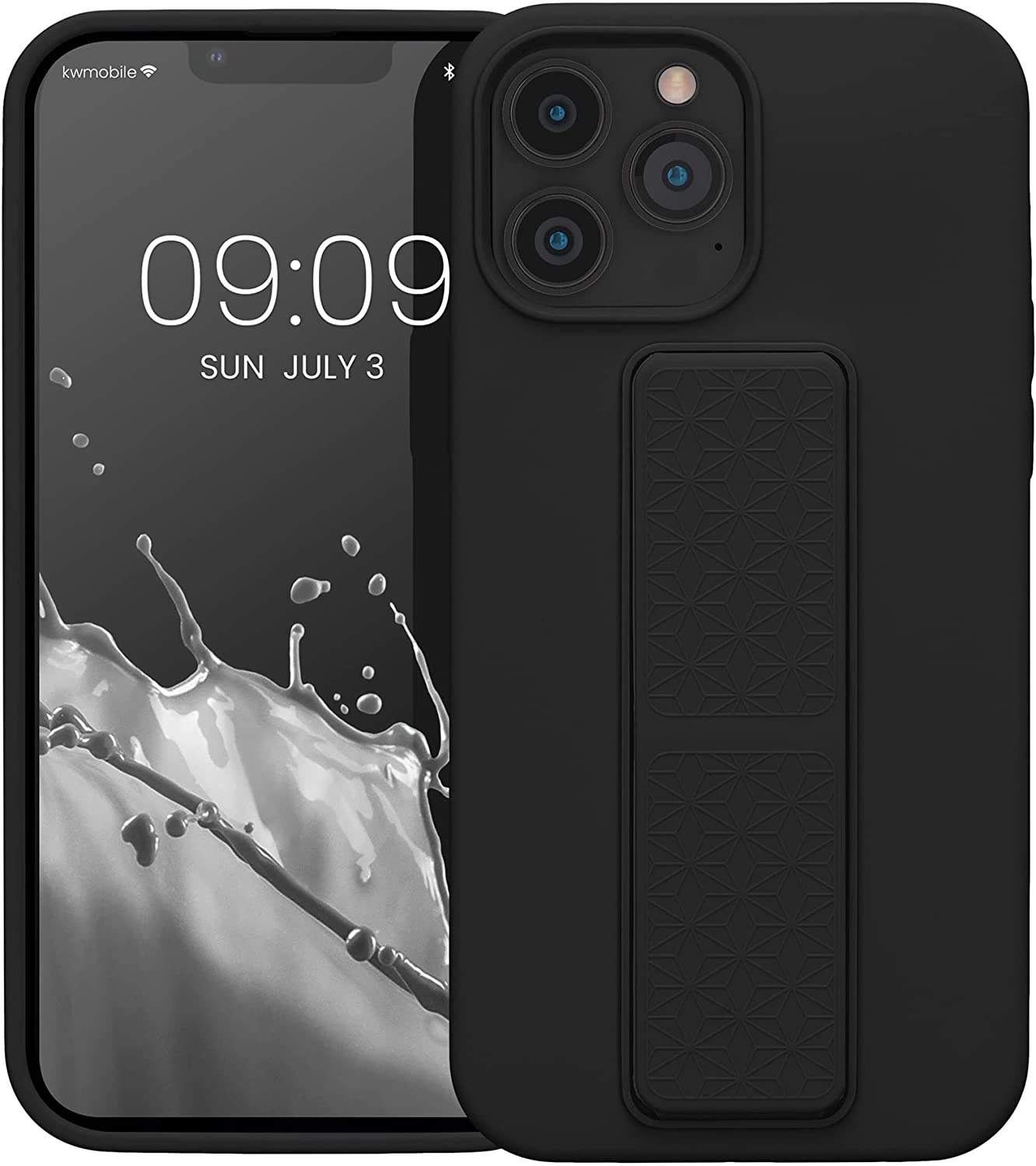 KW iPhone 13 Pro Max Θήκη Σιλικόνης TPU με Finger Holder - Black - 58278.01
