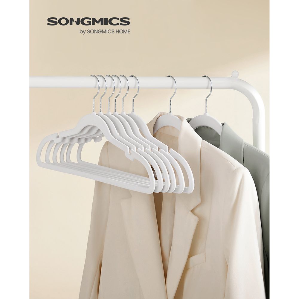 Songmics Σετ με 30 Βελούδινες Κρεμάστρες Ρούχων - Cloud White - CRF029W03