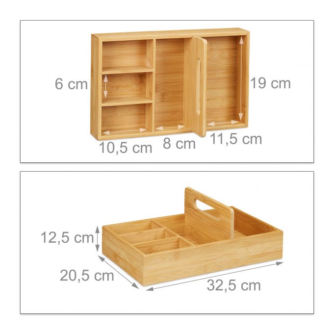 Relaxdays Διοργανωτής Γραφείου από Μπαμπού - Natural - 4052025261252