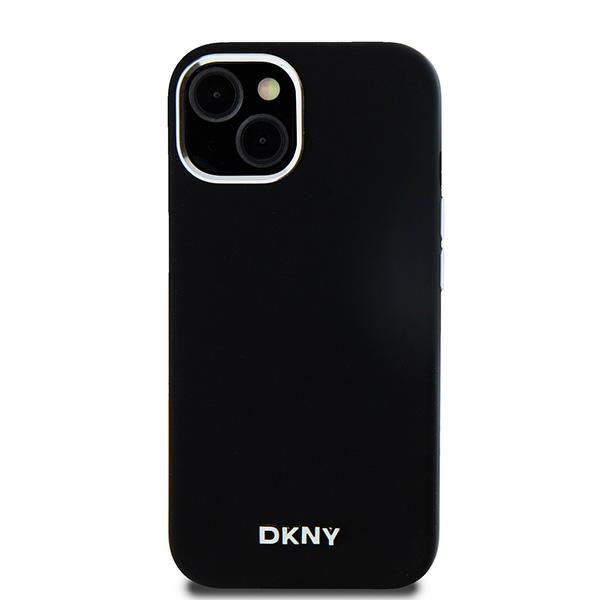 DKNY iPhone 15 / 14 / 13 - Liquid Silicone Small Metal Logo - MagSafe Σκληρή Θήκη με Πλαίσιο Σιλικόνης - Black