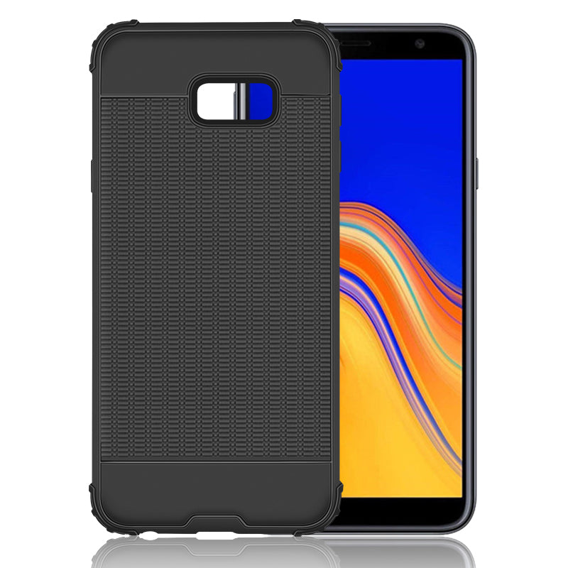 OEM Samsung Galaxy J4 Plus 2018 Anti-shock Slim Armor Θήκη Σιλικόνης TPU με Ενισχυμένες Γωνίες - Black