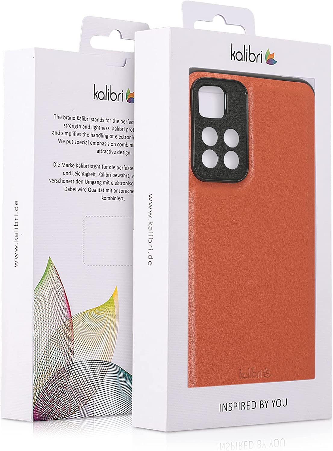 Kalibri Xiaomi Redmi Note 11 Pro+ 5G Σκληρή Θήκη με Επένδυση Γνήσιου Δέρματος - Orange - 59939.29