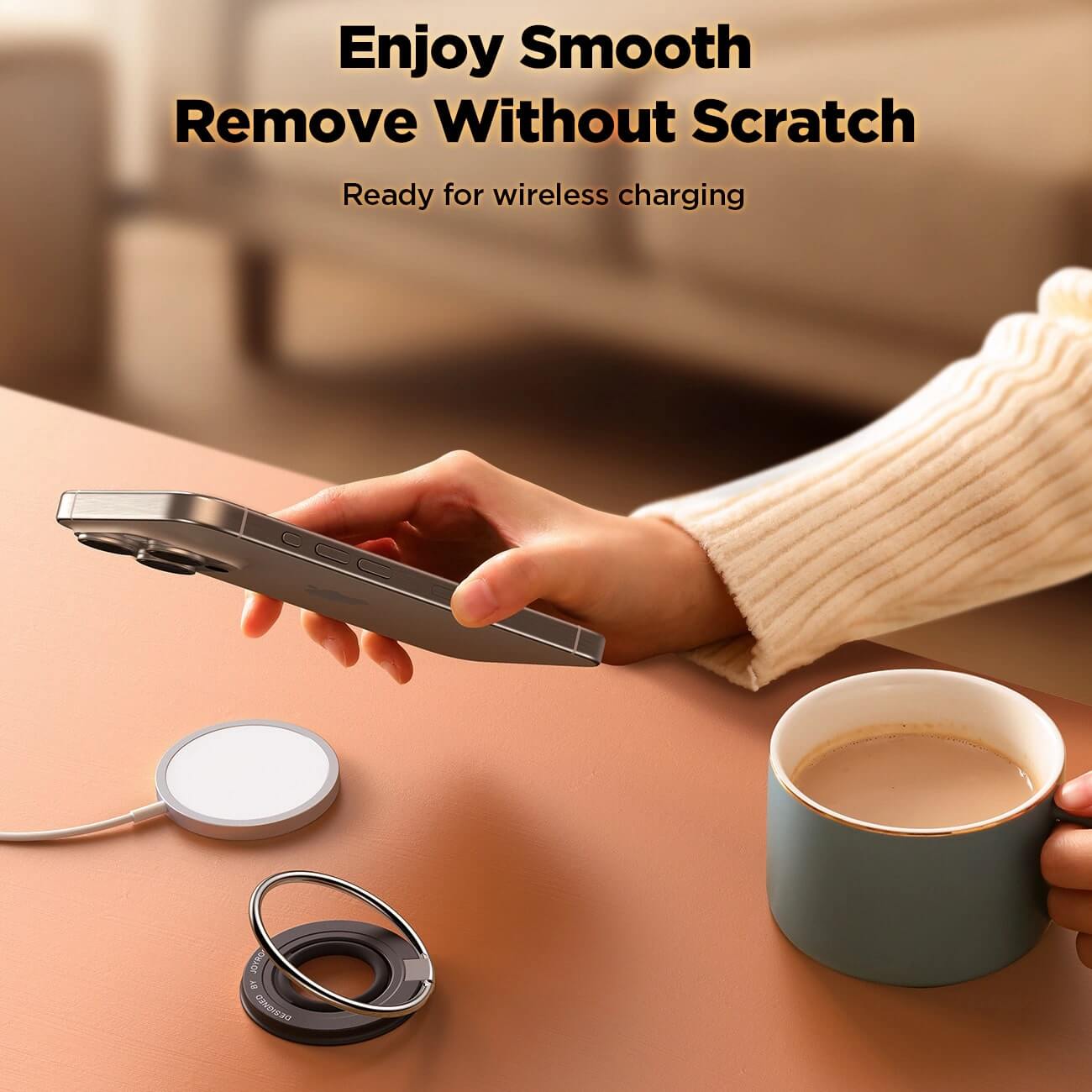 Joyroom JR-ZS383 MagSafe Phone Holder - Δαχτυλίδι Συγκράτησης Κινητού - Βάση Στήριξης - Black