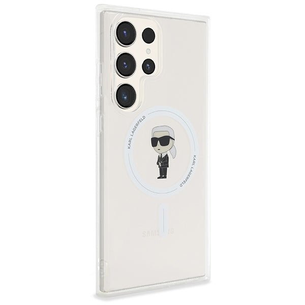 Karl Lagerfeld Samsung Galaxy S24 Ultra - IML Ikonik - Magsafe Σκληρή Θήκη με Πλαίσιο Σιλικόνης - Διάφανη - KLHMS24LHFCKNOT