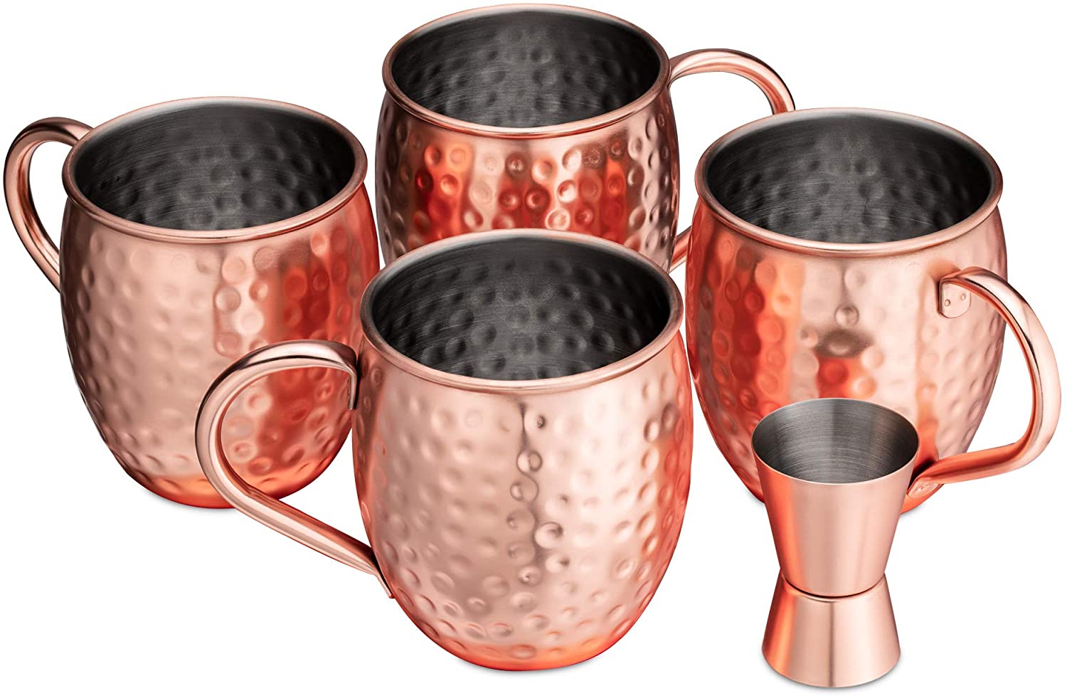 Navaris Moscow Mule Σετ με 4 Κούπες για Cocktail από Ανοξείδωτο Ατσάλι και Επίστρωση Χαλκού - 500ml - Copper - 46859.01.05