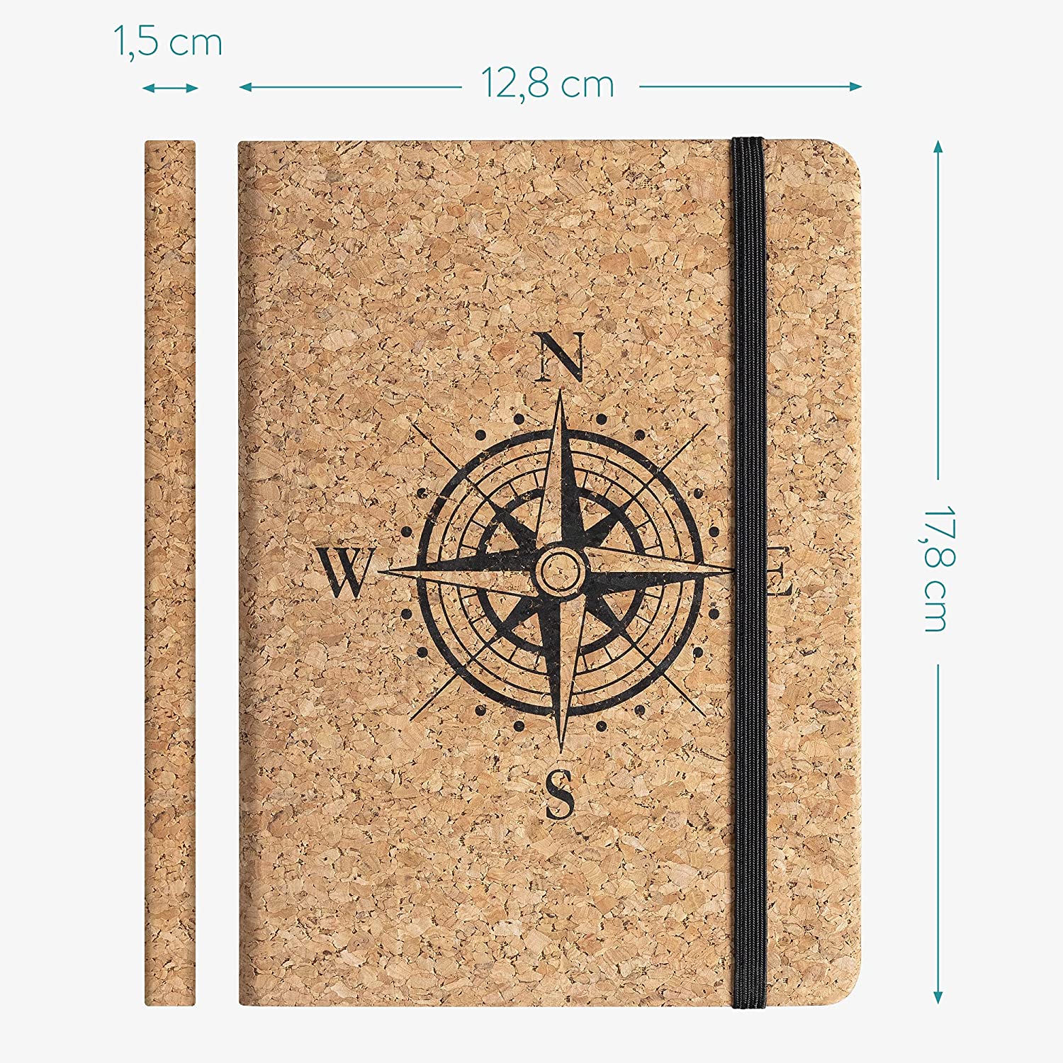 Navaris Notebook with Cork Cover Σημειωματάριο από Φελλό Design Compass - 48477.06