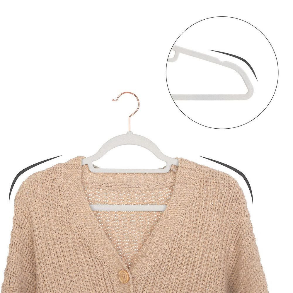 Songmics Σετ με 30 Βελούδινες Κρεμάστρες Ρούχων - Rose Gold / White - CRF021W01