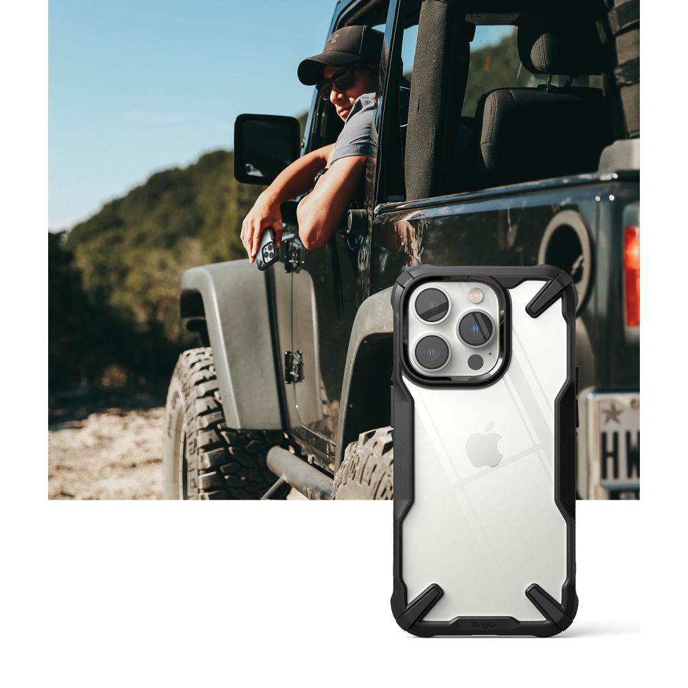 Ringke iPhone 14 Pro Fusion X Σκληρή Θήκη με Πλαίσιο Σιλικόνης - Black - Διάφανη