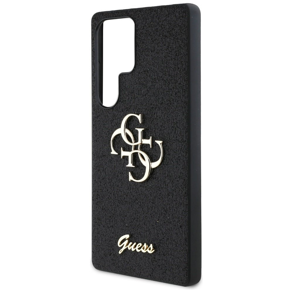 Guess Samsung Galaxy S25 Ultra - Fixed Glitter Big 4G - Σκληρή Θήκη με Πλαίσιο Σιλικόνης - Black - GUHCS25LHG4SGK