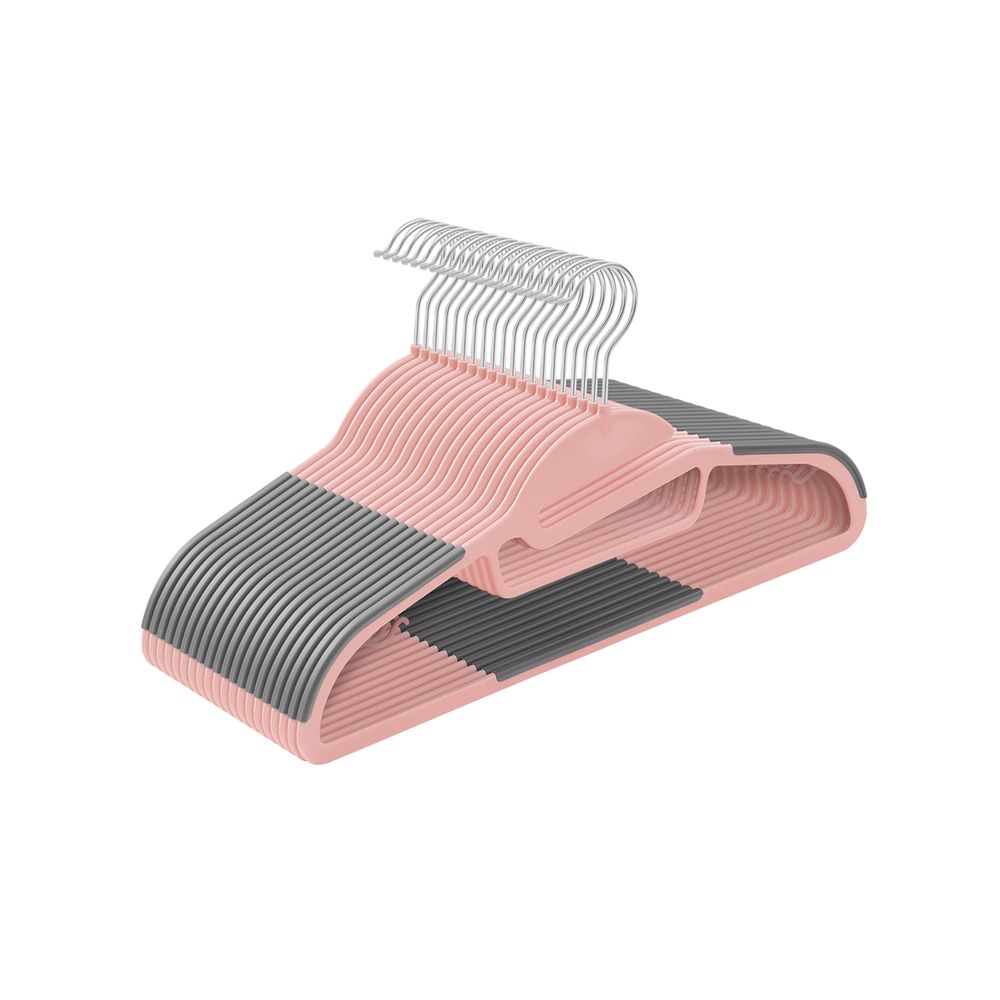 Songmics Σετ με 20 Πλαστικές Κρεμάστρες Ρούχων - Pink / Dark Grey - CRP041P01