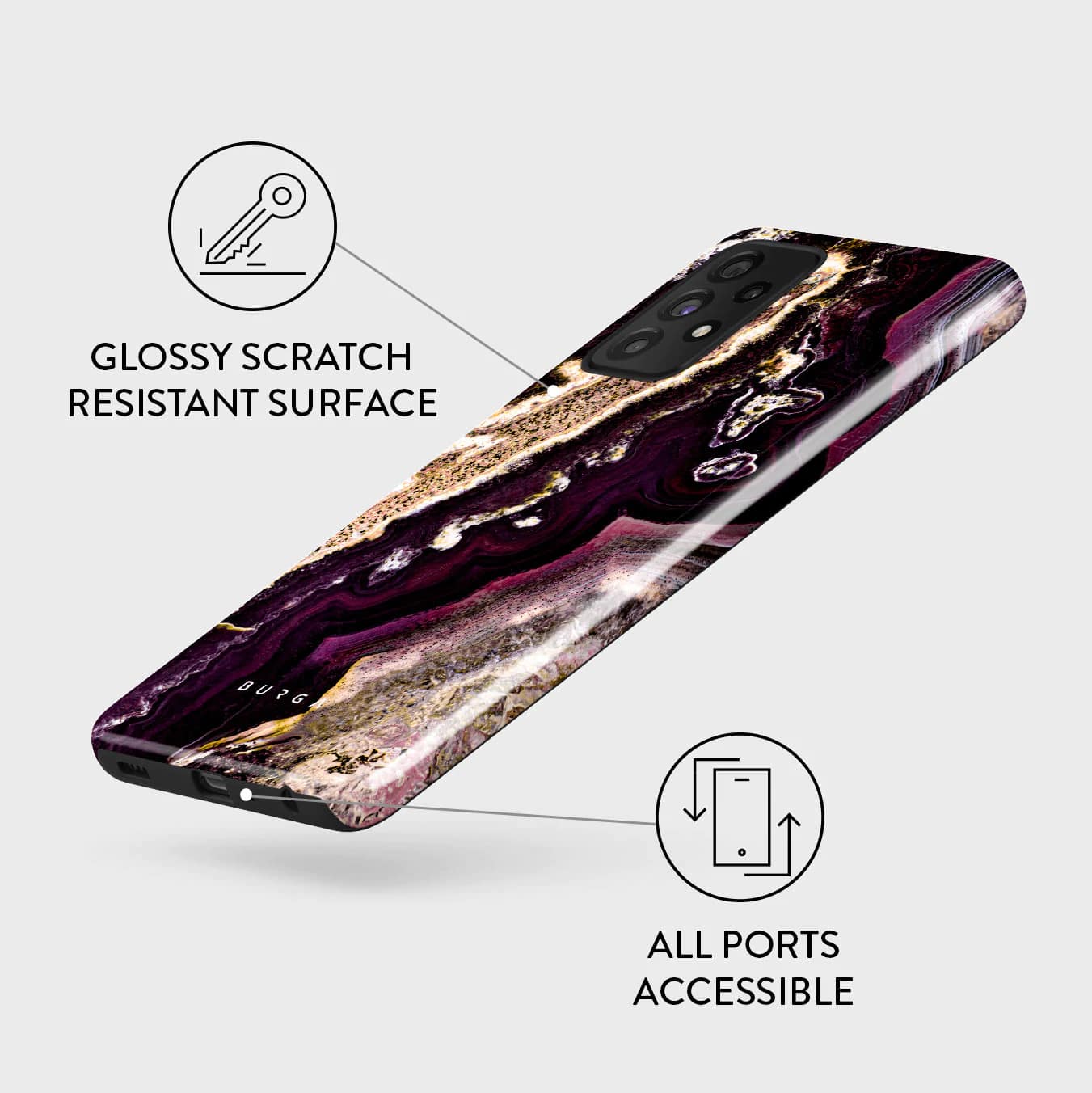 Burga Samsung Galaxy A52 / A52 5G / A52s 5G Fashion Tough Σκληρή Θήκη - Purple Skies