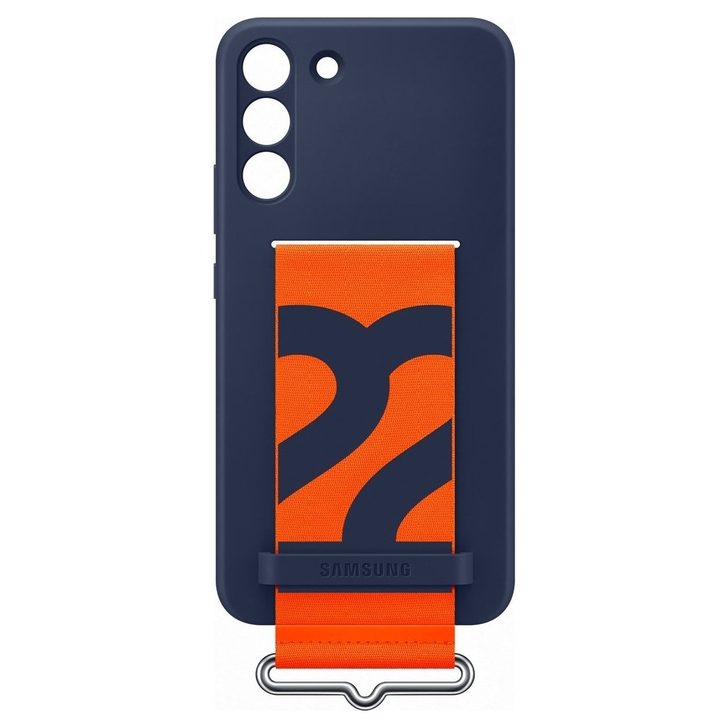 Samsung Silicone Strap Cover Samsung Galaxy S22 Plus Θήκη Σιλικόνης - Navy Blue / Orange - EF-GS906TNEGWW