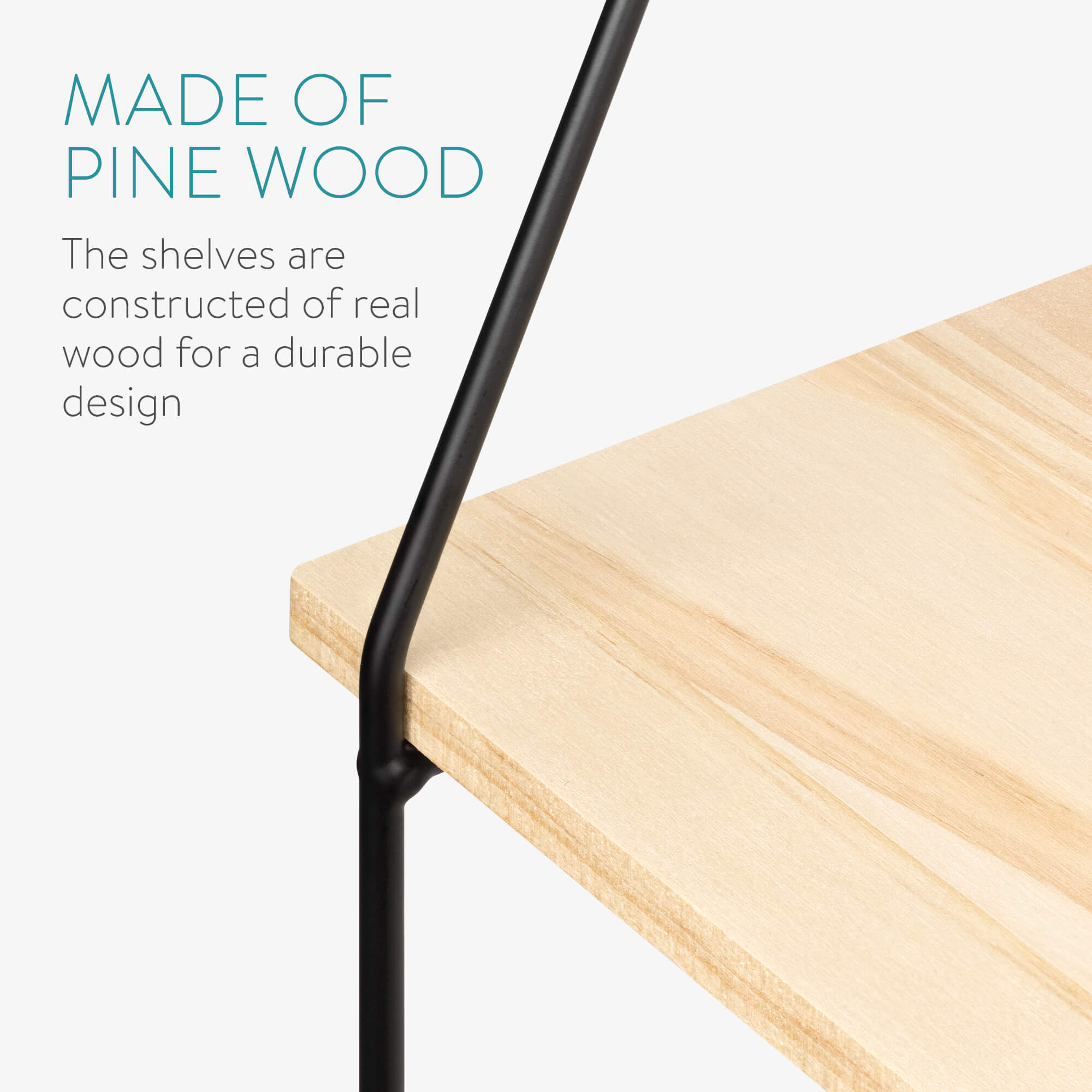 Navaris Ράφι Τοίχου Τριών Επιπέδων - 97 x 65 x 15 cm - Light Brown / Black - 55122.2