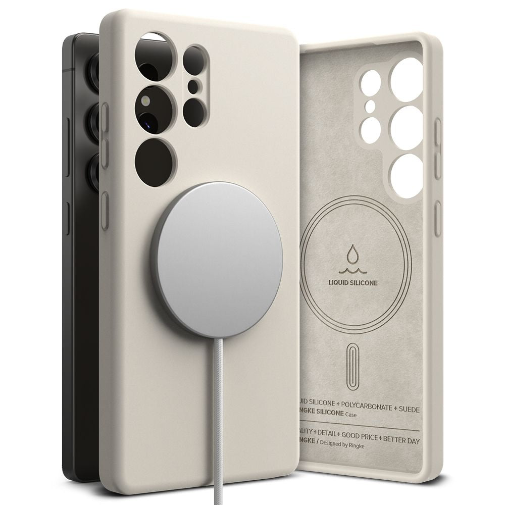 Ringke Samsung Galaxy S25 Ultra Silicone Magnetic MagSafe Case Θήκη Σιλικόνης με MagSafe - Stone