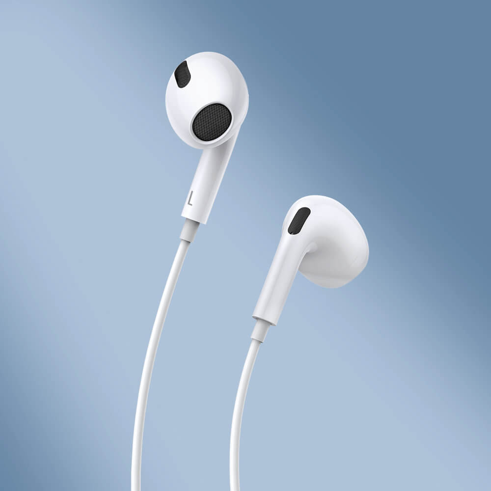 Baseus Encok C17 Wired Headphones - Ακουστικά για Smartphones με Βύσμα Type C - White - NGCR010002