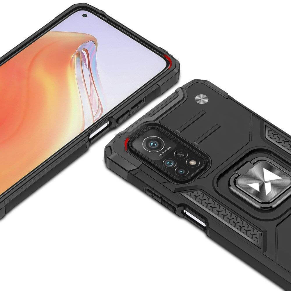 Wozinsky Xiaomi Poco M4 Pro 5G / Redmi Note 11S 5G Ring Armor Σκληρή Θήκη με Πλαίσιο Σιλικόνης και Δαχτυλίδι Συγκράτησης - Black