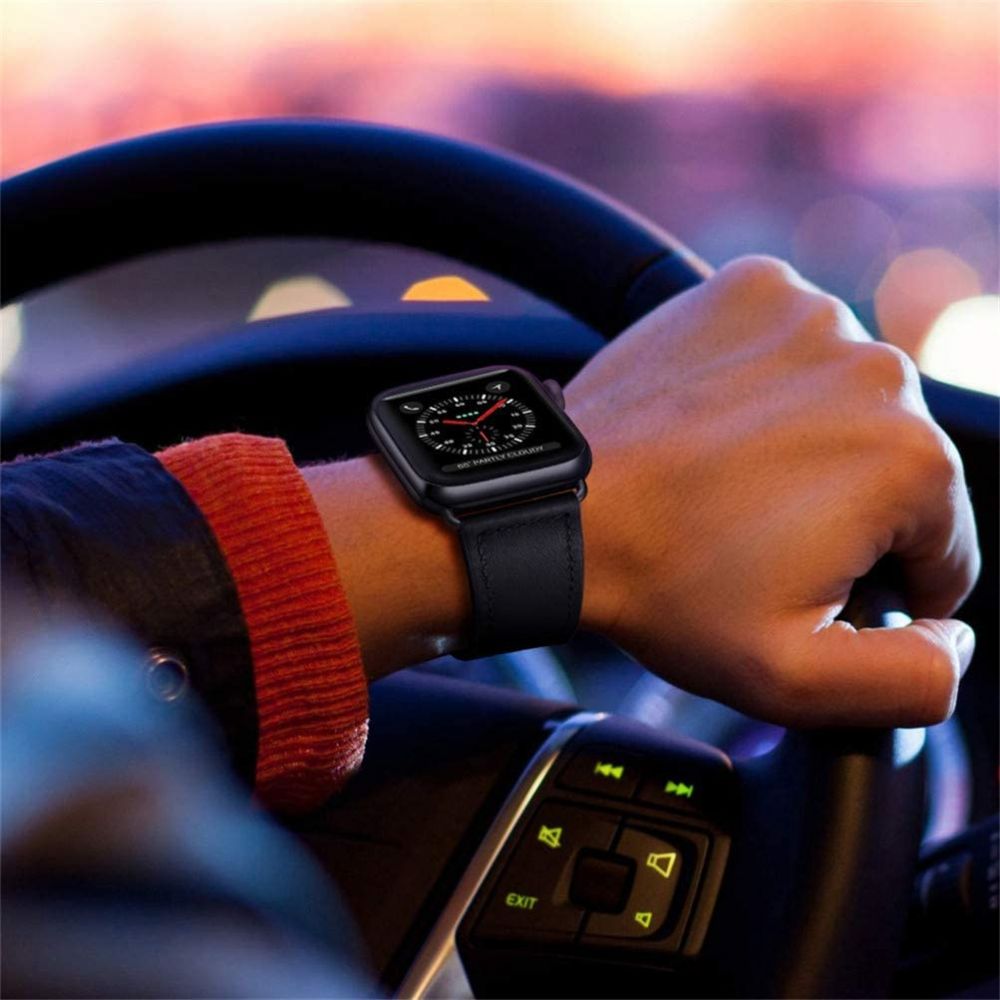 Tech - Protect Λουράκι Apple Watch 2 / 3 / 4 / 5 / 6 / 7 / 8 / 9 / SE / SE 2 / ULTRA / ULTRA 2 - 42 / 44 / 45 / 49 mm LeatherFit Δερμάτινο - Black
