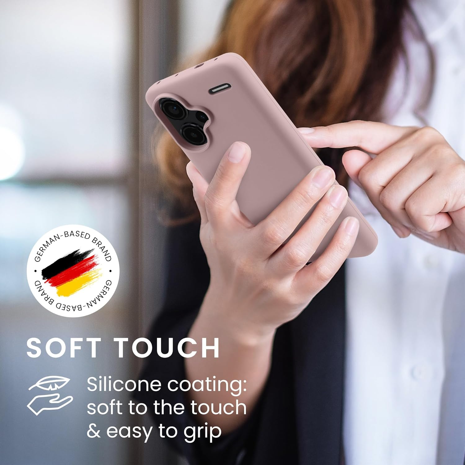 KW Xiaomi Redmi Note 13 Pro+ 5G Θήκη Σιλικόνης Rubberized TPU - Nude Lilac