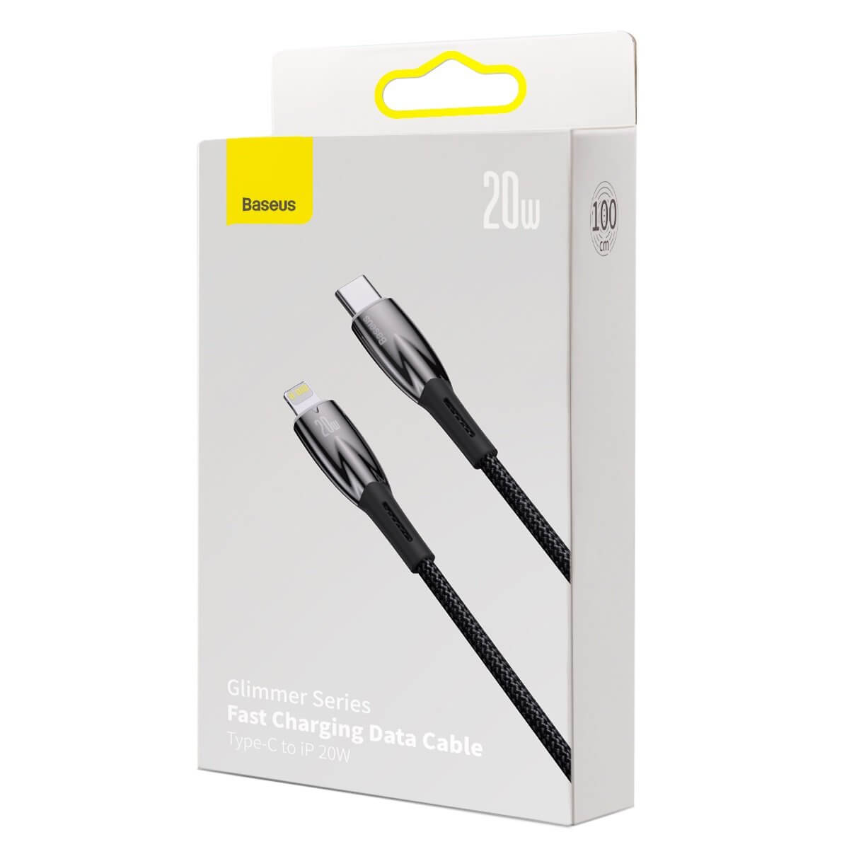 Baseus Glimmer Series PD 20W - Καλώδιο Δεδομένων και Φόρτισης Type-C to Lightning 1M - Black - CADH000001