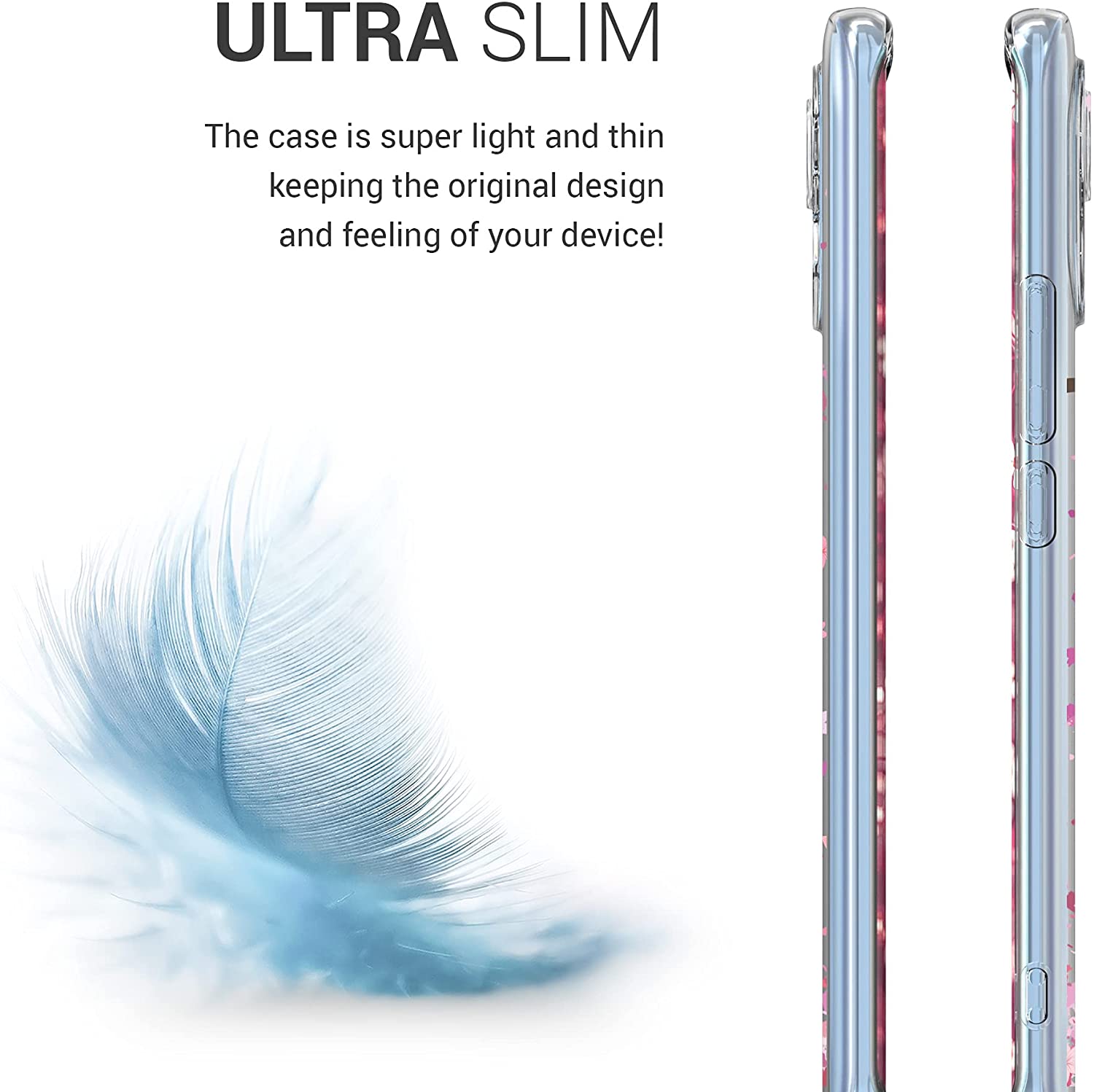 KW Xiaomi Mi 11 Θήκη Σιλικόνης TPU Design Cherry Blossoms - Light Pink / Dark Brown - Διάφανη - 54190.01