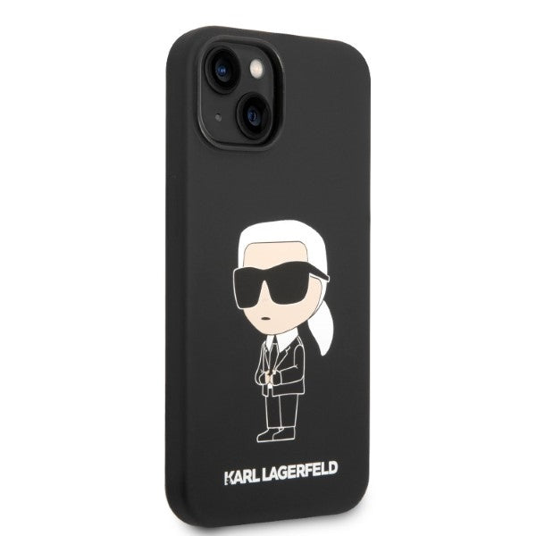 Karl Lagerfeld iPhone 15 Plus / 14 Plus - Silicone Ikonik Σκληρή Θήκη με Πλαίσιο Σιλικόνης - Black - KLHCP14MSNIKBCK