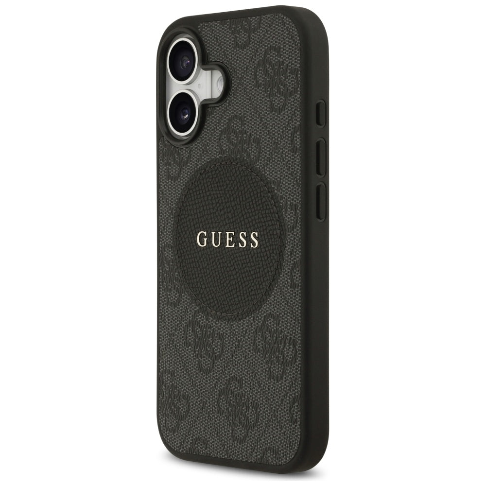 Guess iPhone 17 - 4G Circle Classic Logo MagSafe - Θήκη με Επένδυση Συνθετικού Δέρματος - Black - GUHMP17SP4PGRSGK