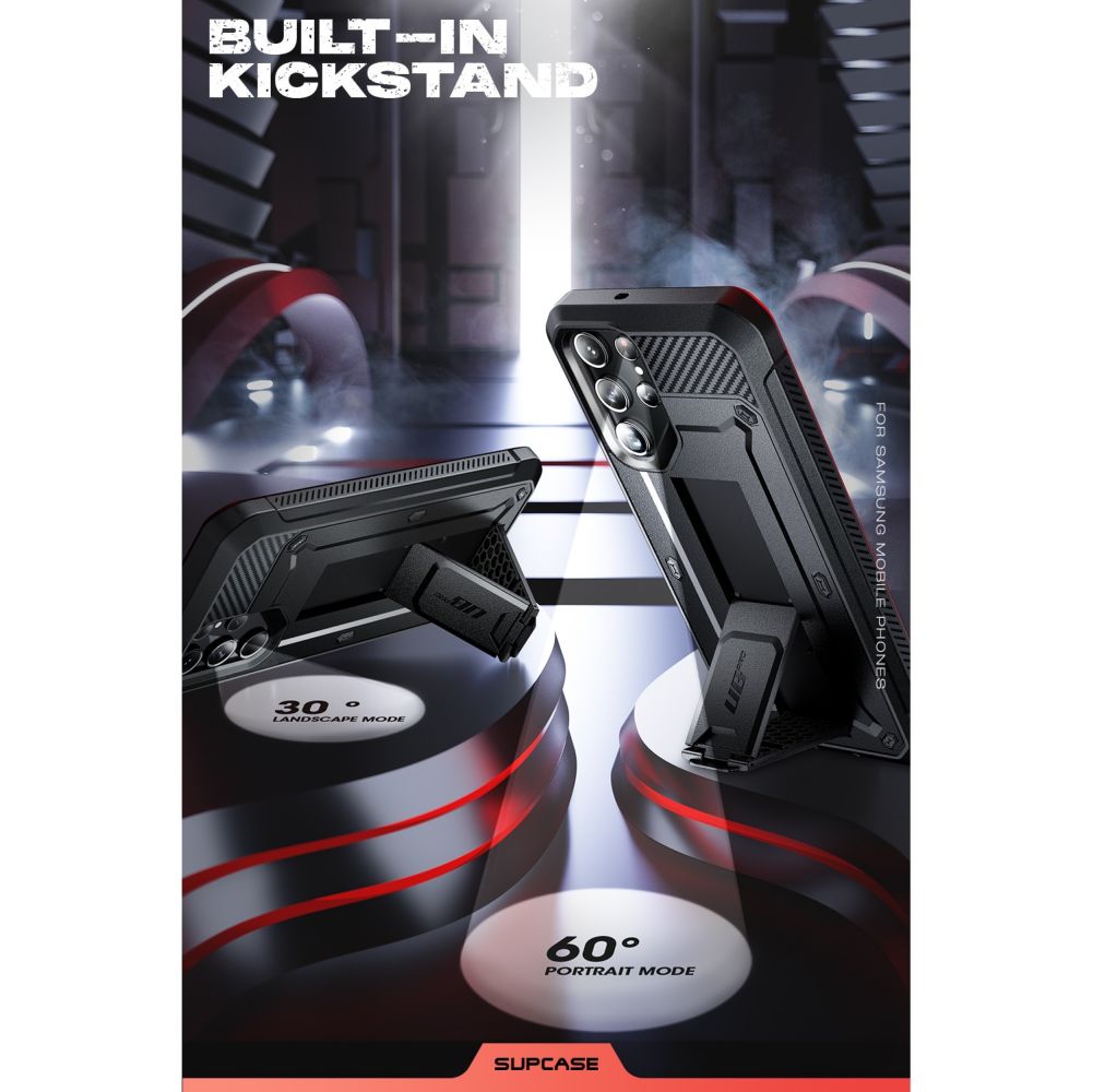 Supcase Samsung Galaxy S23 Ultra Unicorn Beetle Pro 2 Σκληρή Θήκη με Προστασία Οθόνης και Stand - Black