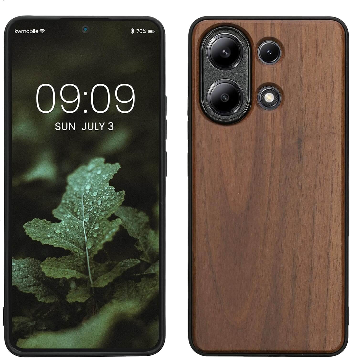 KW Xiaomi Redmi Note 13 4G Θήκη από Φυσικό Ξύλο - Brown