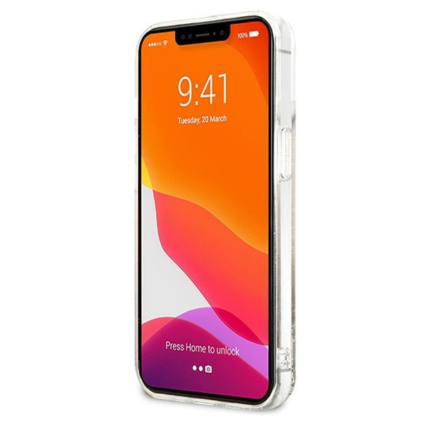 Guess iPhone 14 Pro Max - Glitter Charms Σκληρή Θήκη με Πλαίσιο Σιλικόνης - Gold - GUOHCP14XGLHFLGO