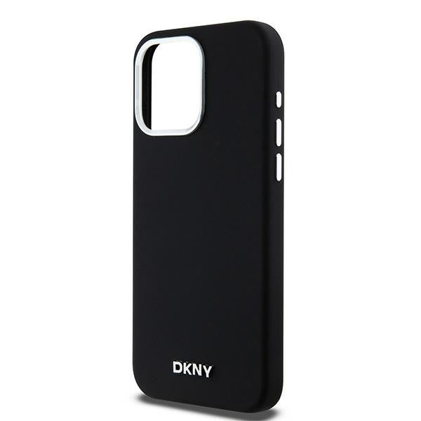 DKNY iPhone 15 Pro Max - Liquid Silicone Small Metal Logo - MagSafe Σκληρή Θήκη με Πλαίσιο Σιλικόνης - Black