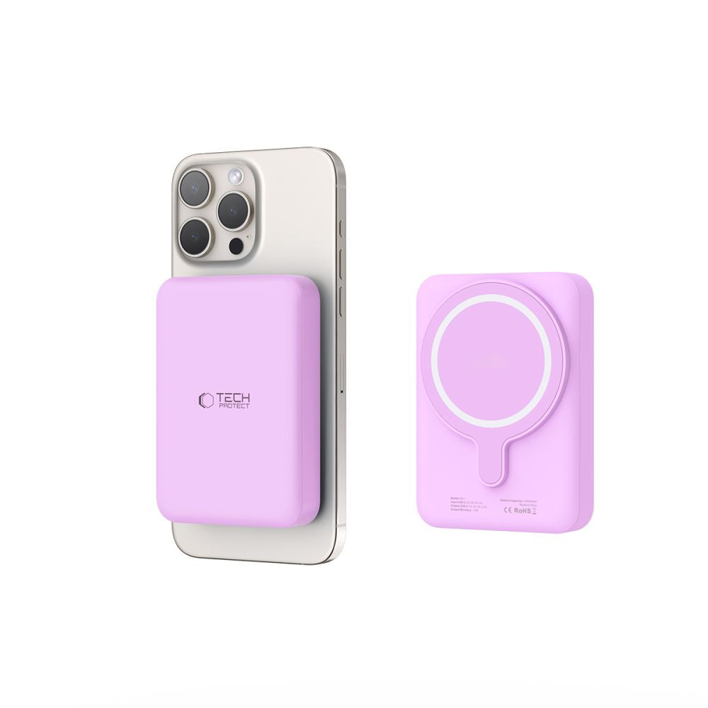 Tech-Protect PB11 Lifemag MagSafe PowerBank Μαγνητικό PowerBank Κινητού 10000 mAh - Lilac