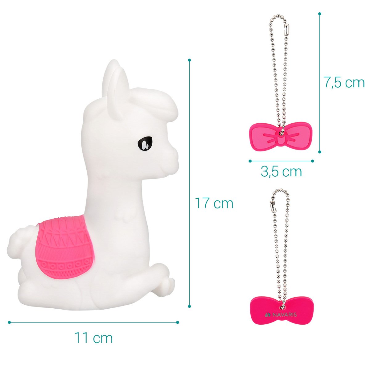 Navaris Alpaca LED Night Light RGB - Παιδικό Νυχτερινό Φως με Αλλαγή Χρωμάτων - Pink / White - 44162.02.08