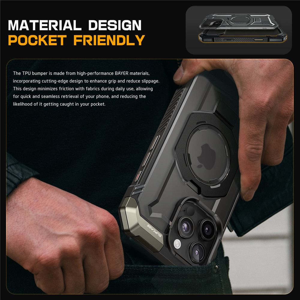 Supcase iPhone 16 Pro Max UB Grip Mag Σκληρή Θήκη με MagSafe και Stand - Black