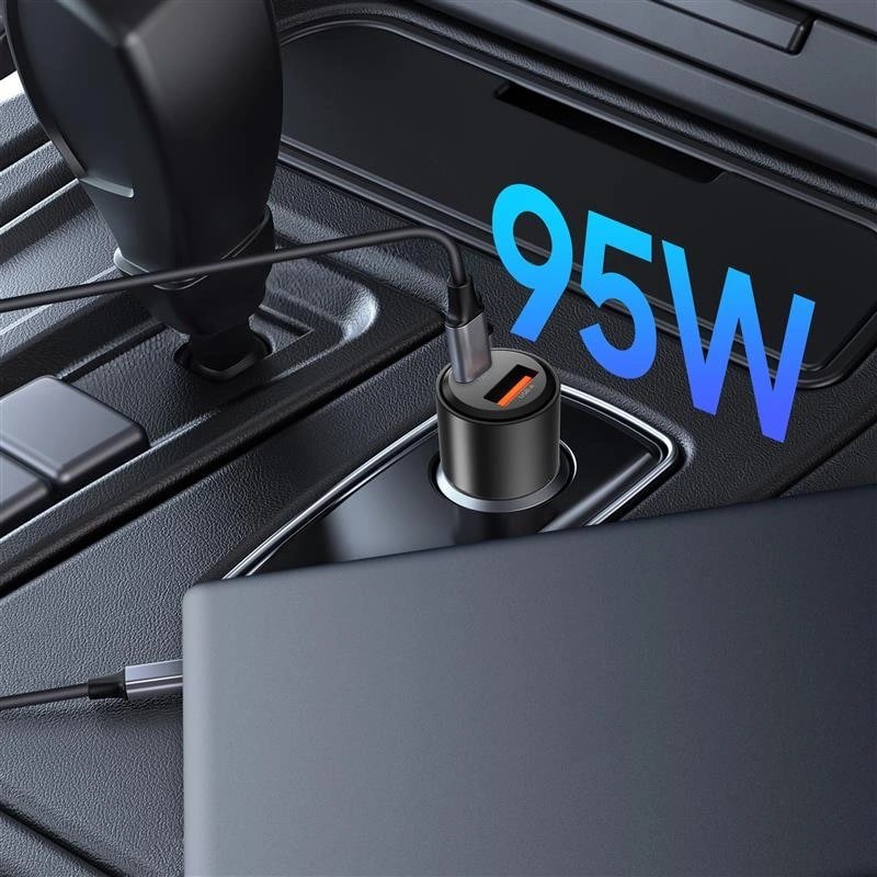 Tech - Protect CC03 PD95W Φορτιστής Αυτοκινήτου Γρήγορης Φόρτισης με 1 Θύρα Type - C και 1 Θύρα USB - Black