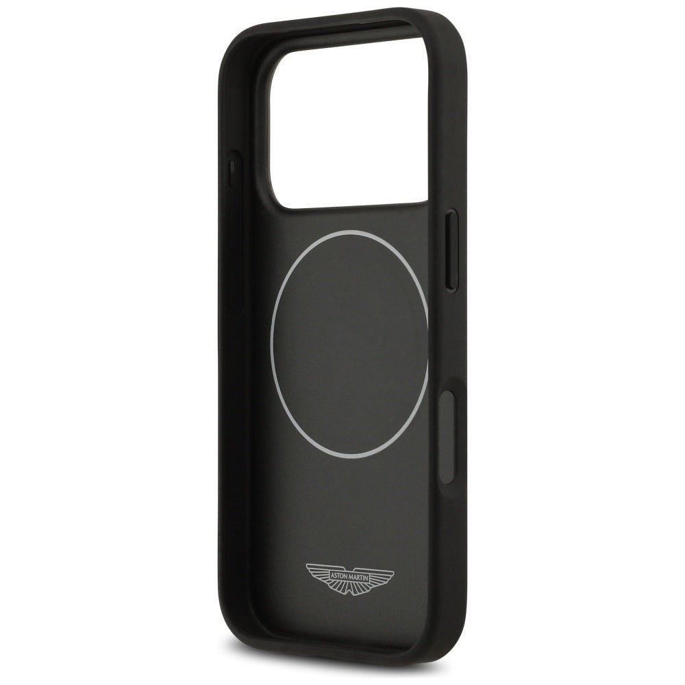 Aston Martin iPhone 17 Pro - Σκληρή Θήκη με Πλαίσιο Σιλικόνης - HC Kevlar Counter Design MagSafe - Black