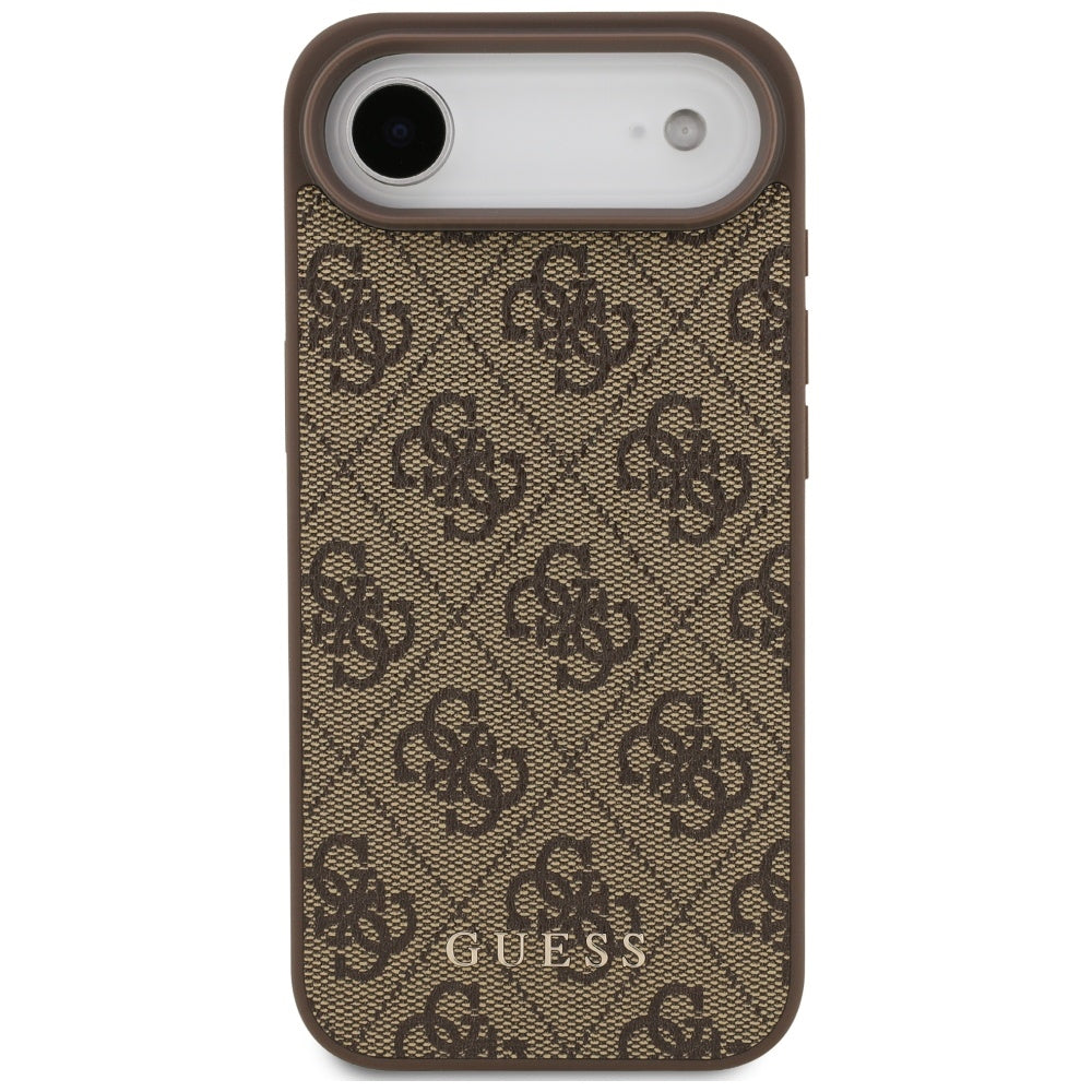Guess iPhone Air - 4G Classic - Σκληρή Θήκη με Πλαίσιο Σιλικόνης και Επένδυση Συνθετικού Δέρματος - Brown - GUHCP17MG4GFBR