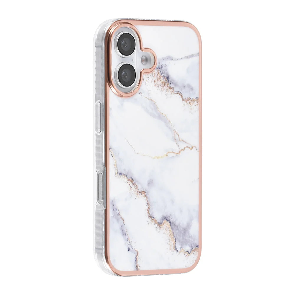 Tuniq iPhone 16 Silicone Θήκη Σιλικόνης - Marble / White