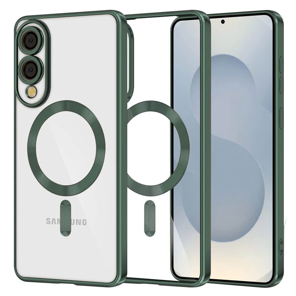 Techsuit Samsung Galaxy S25 Edge - Luxury Crystal MagSafe - Θήκη Σιλικόνης - Deep Green