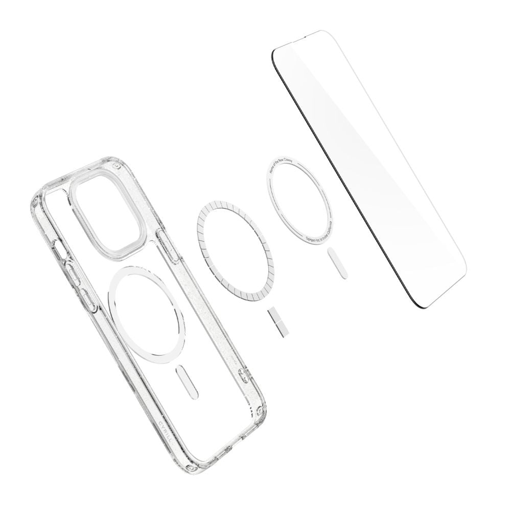 Spigen Cyrill iPhone 14 Pro Shine Mag Θήκη Σιλικόνης με Προστασία Οθόνης και Magsafe - Glitter Clear