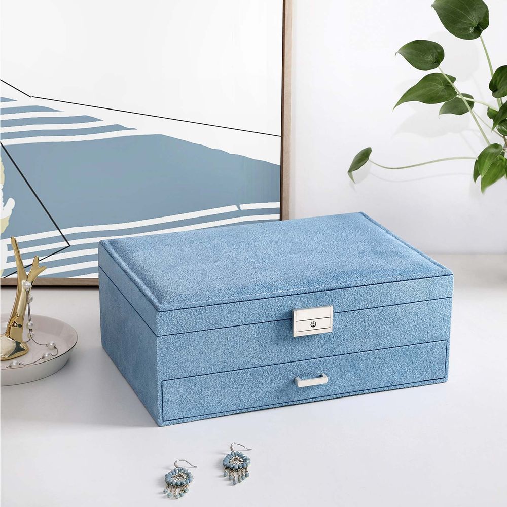 Songmics Κουτί Αποθήκευσης Κοσμημάτων - Light Blue - JBC156Q01