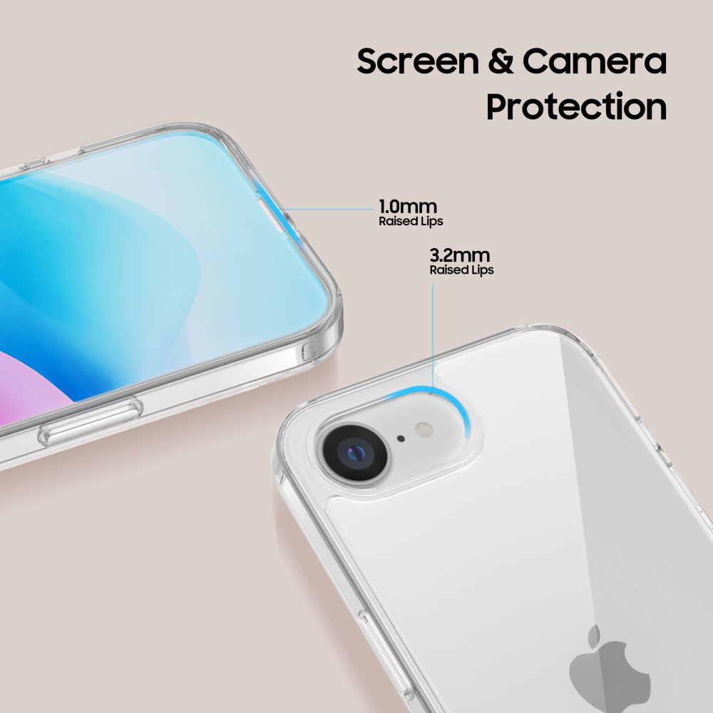 Tech-Protect iPhone 16e Flexair Hybrid Σκληρή Θήκη με Πλαίσιο Σιλικόνης - Διάφανη