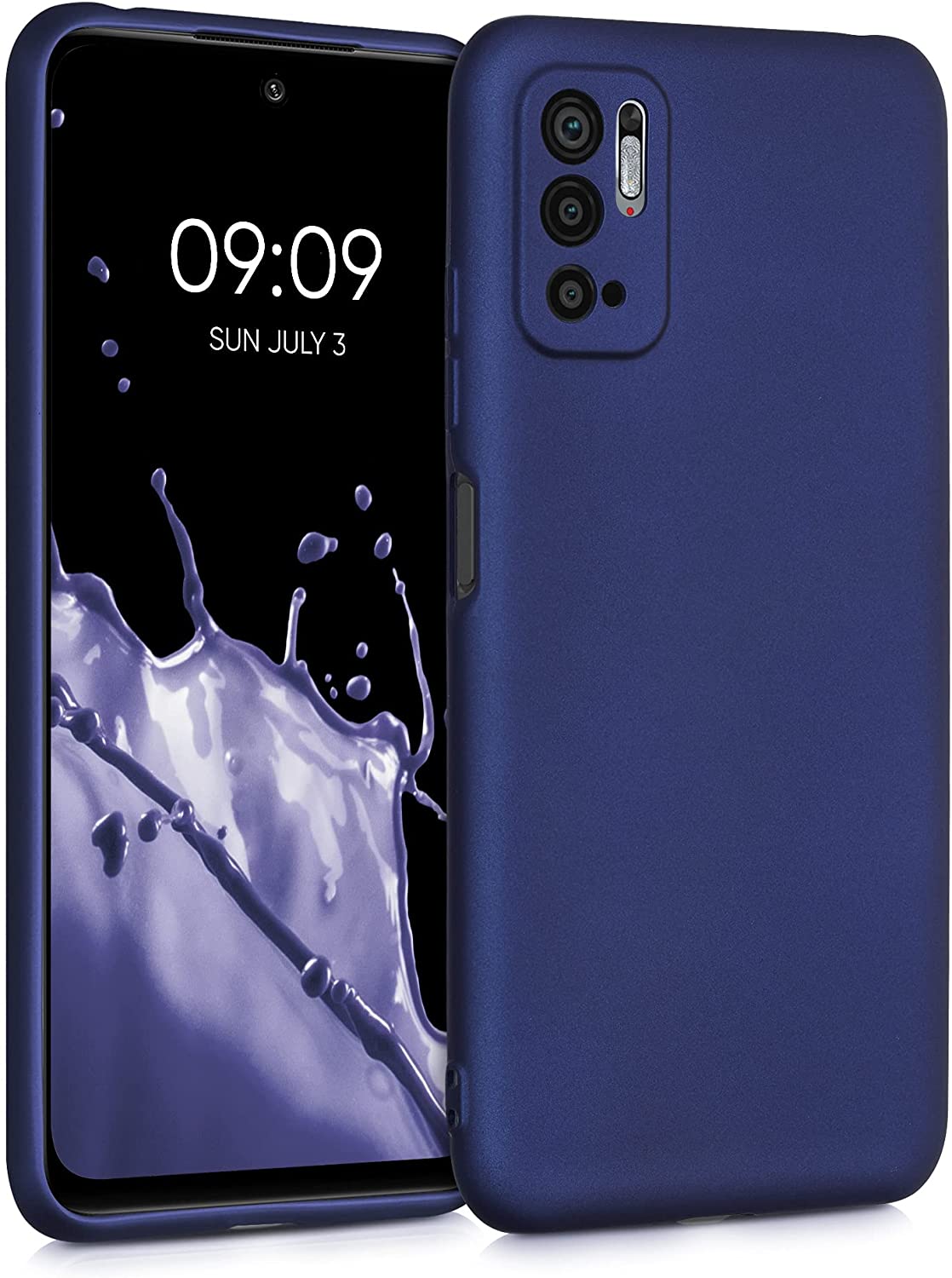 KW Xiaomi Redmi Note 10 5G / Poco M3 Pro 5G Θήκη Σιλικόνης TPU - Metallic Blue - 54949.64