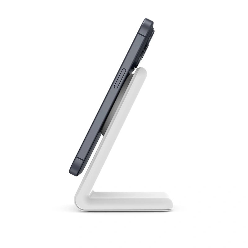 Crong MagSpot Stand 2 σε 1 Ασύρματος MagSafe Φορτιστής για iPhone και AirPods - White