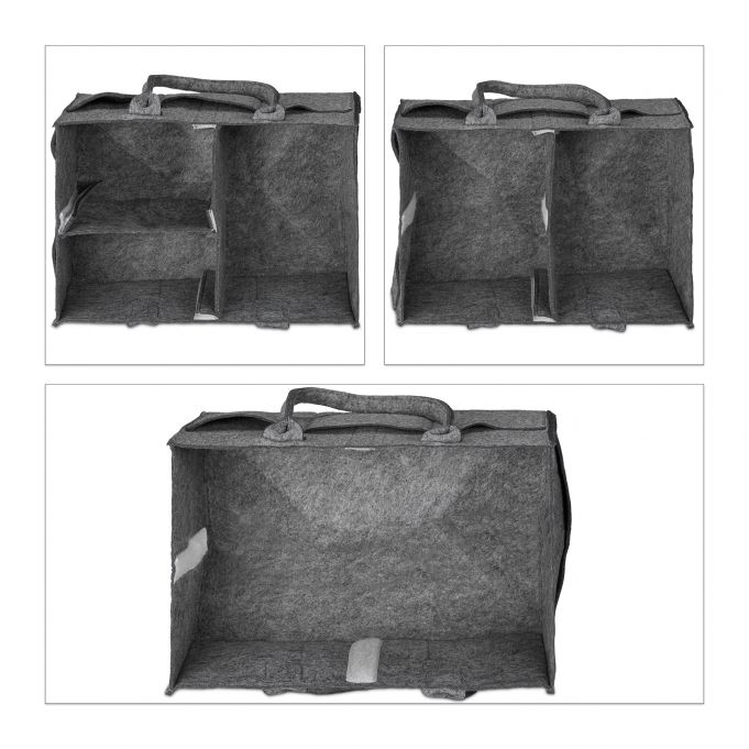 Relaxdays Baby Diaper Bag - Τσάντα Μεταφοράς και Αποθήκευσης για Πάνες από Τσόχα - Dark Grey - 4052025902025