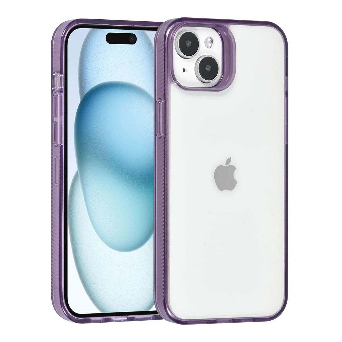 Tuniq iPhone 15 Plus / 14 Plus - Σκληρή Θήκη με Πλαίσιο Σιλικόνης - Ημιδιάφανο Μοβ / Διάφανο