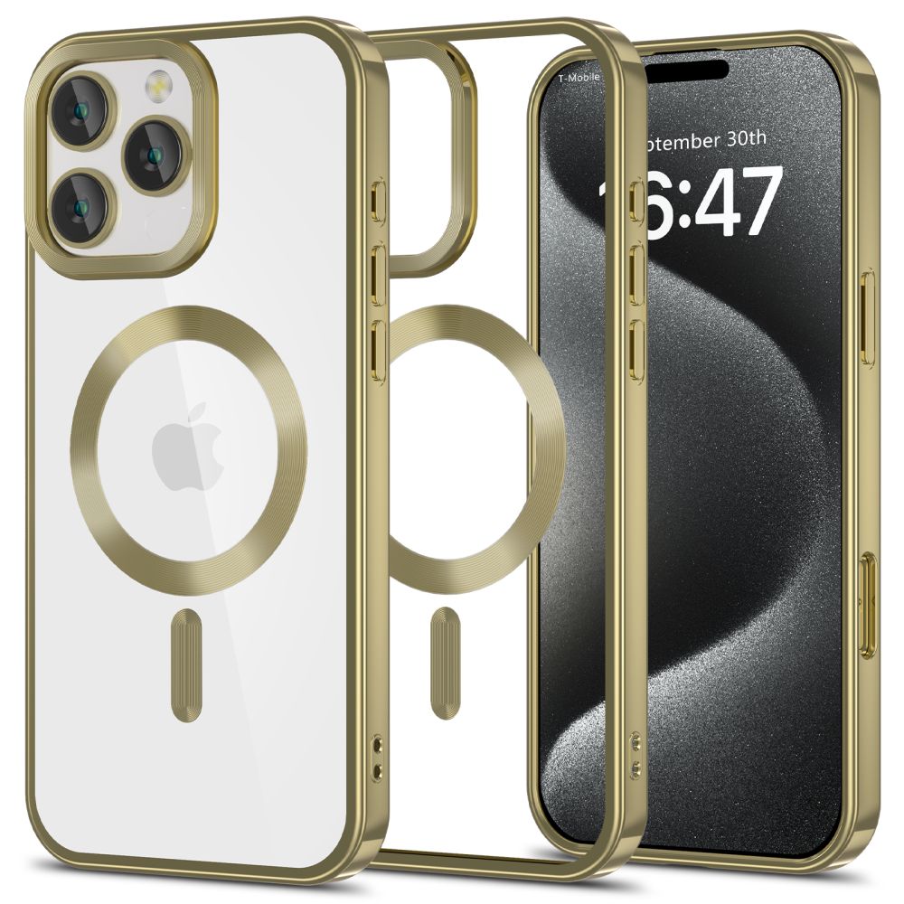 Tech-Protect iPhone 16 Pro MagFlex Θήκη Σιλικόνης TPU με MagSafe - Διάφανη / Satin Gold