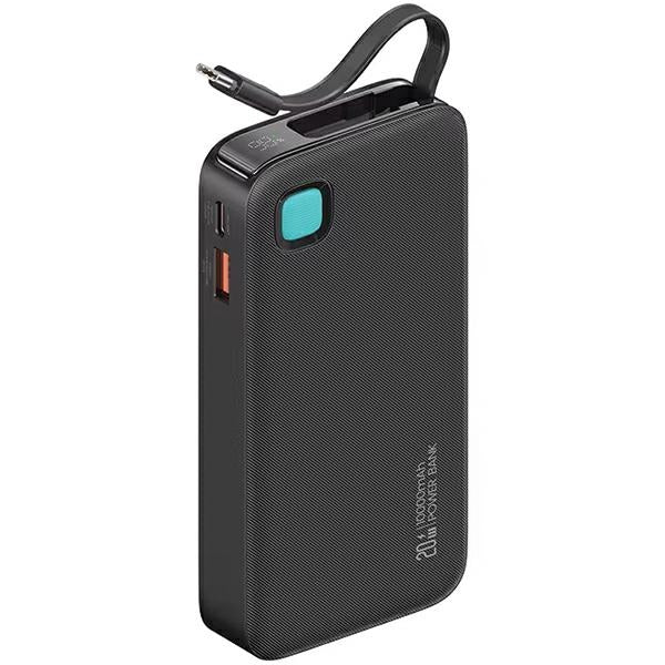 USAMS CD242 XY Series PowerBank 10000mAh 20W με Ενσωματωμένο Καλώδιο Type-C - Black
