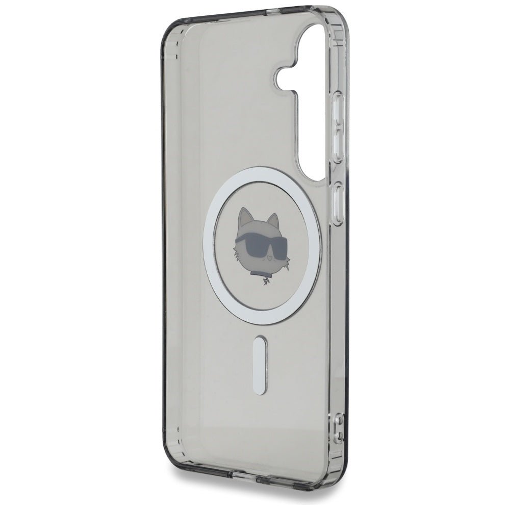 Karl Lagerfeld Samsung Galaxy S25 Plus - Button Choupette Head Printed Logo - MagSafe Σκληρή Θήκη με Πλαίσιο Σιλικόνης - Black - KLHMS25MHLSCHK