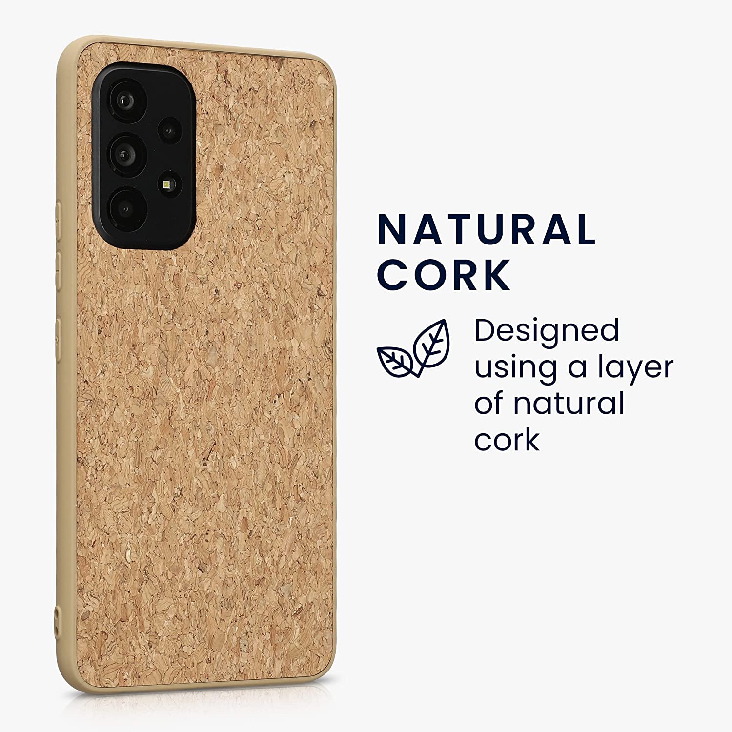 KW Samsung Galaxy A53 5G Σκληρή Θήκη από Φελλό με Πλαίσιο Σιλικόνης - Light Brown - 58218.24