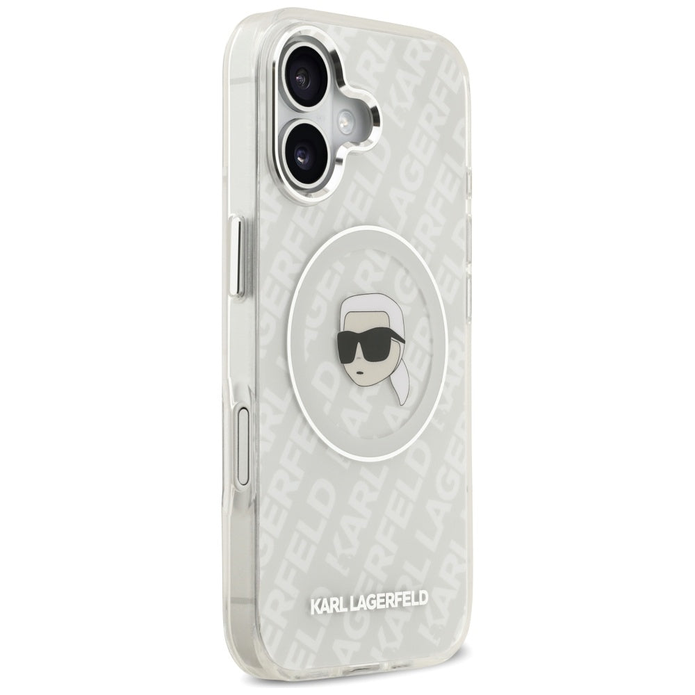 Karl Lagerfeld iPhone 17 - IML Karl Head Logo MagSafe - Σκληρή Θήκη με Πλαίσιο Σιλικόνης - Grey - KLHMP17SHMKBKHOG